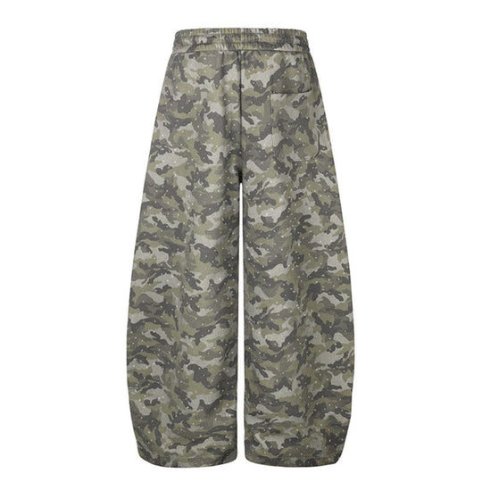 Damen Weite Camouflage-Sweathose mit Ballonbeinen und Tunnelzug Shop Nory
