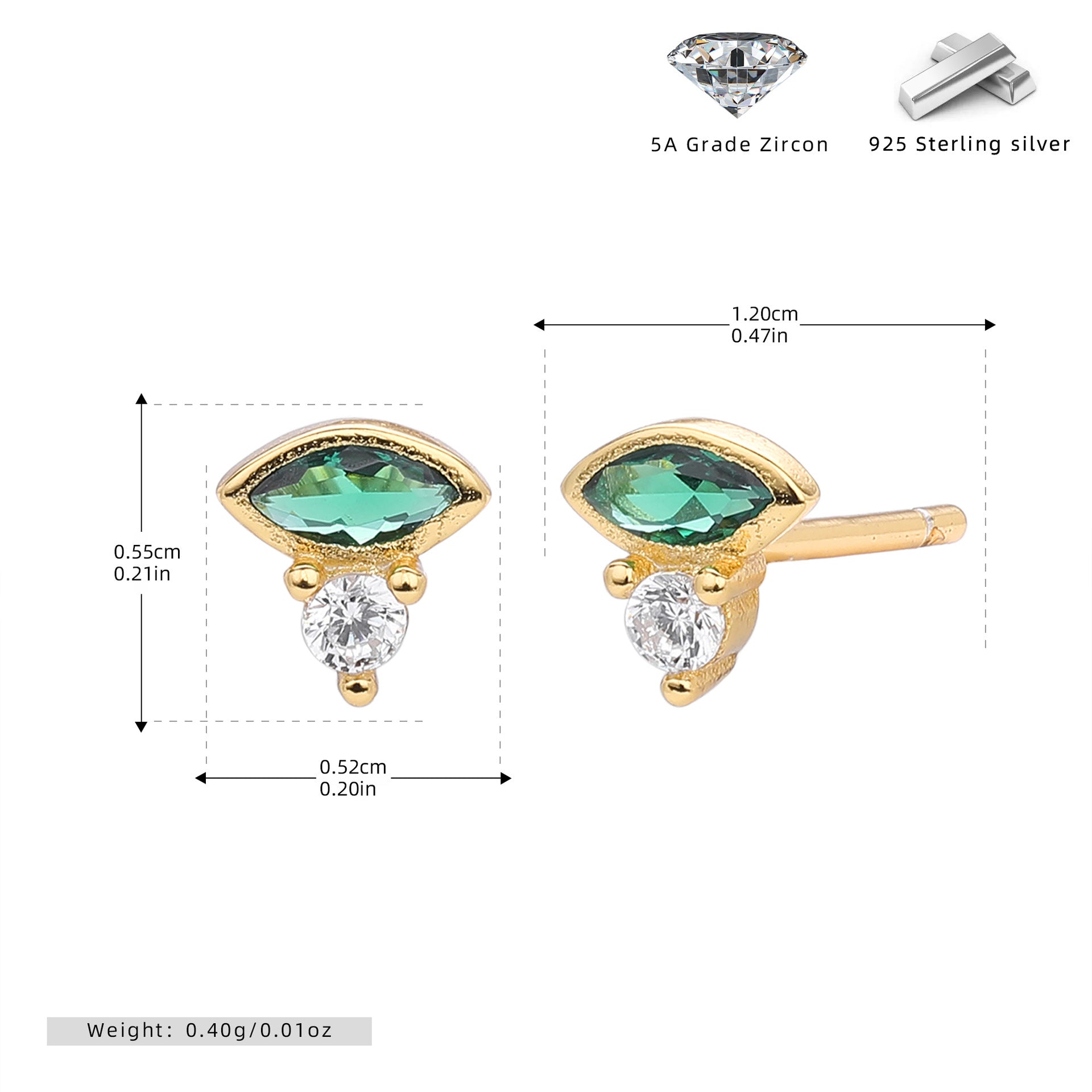 Damen Ohrstecker mit schützendem Augenmotiv aus 925 Sterling Silber Shop Nory
