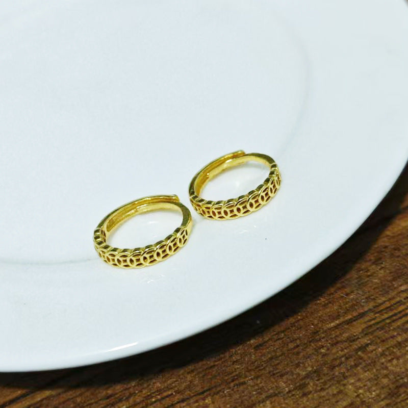 Damen Offener Designring mit kunstvollem Kettenmuster Shop Nory