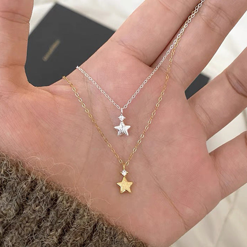 Damen Halskette mit funkelndem Sternanhänger aus hochwertigem Edelstahl Shop Nory
