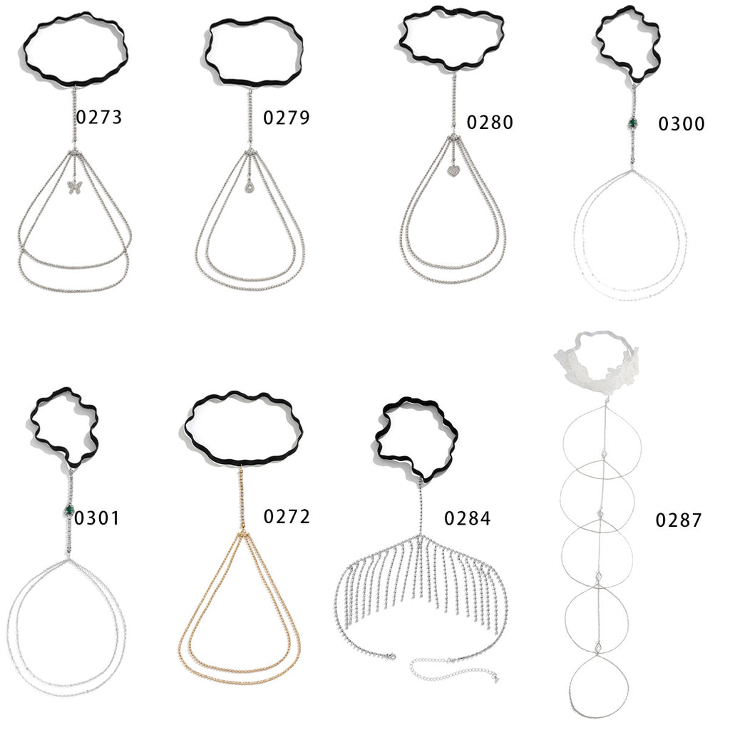 Damen Beinschmuck-Kette mit stilvollen Kristallakzenten