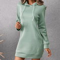 Damen lässiges Sweatkleid mit Kapuze und praktischen Taschen