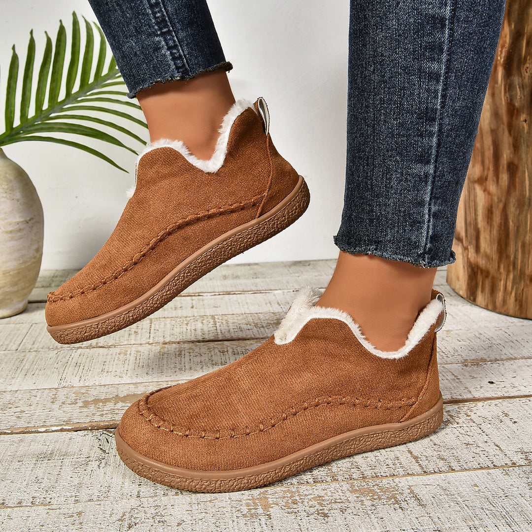 Damen Slipper mit warmem Fleece-Futter und rutschfester Sohle