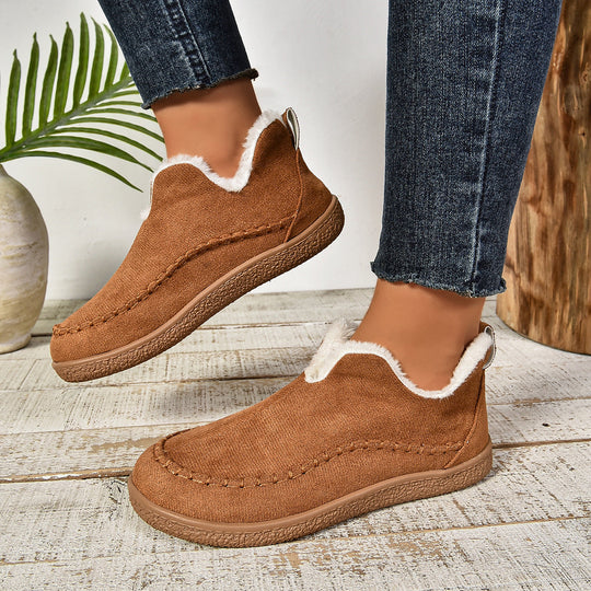 Damen Slipper mit warmem Fleece-Futter und rutschfester Sohle