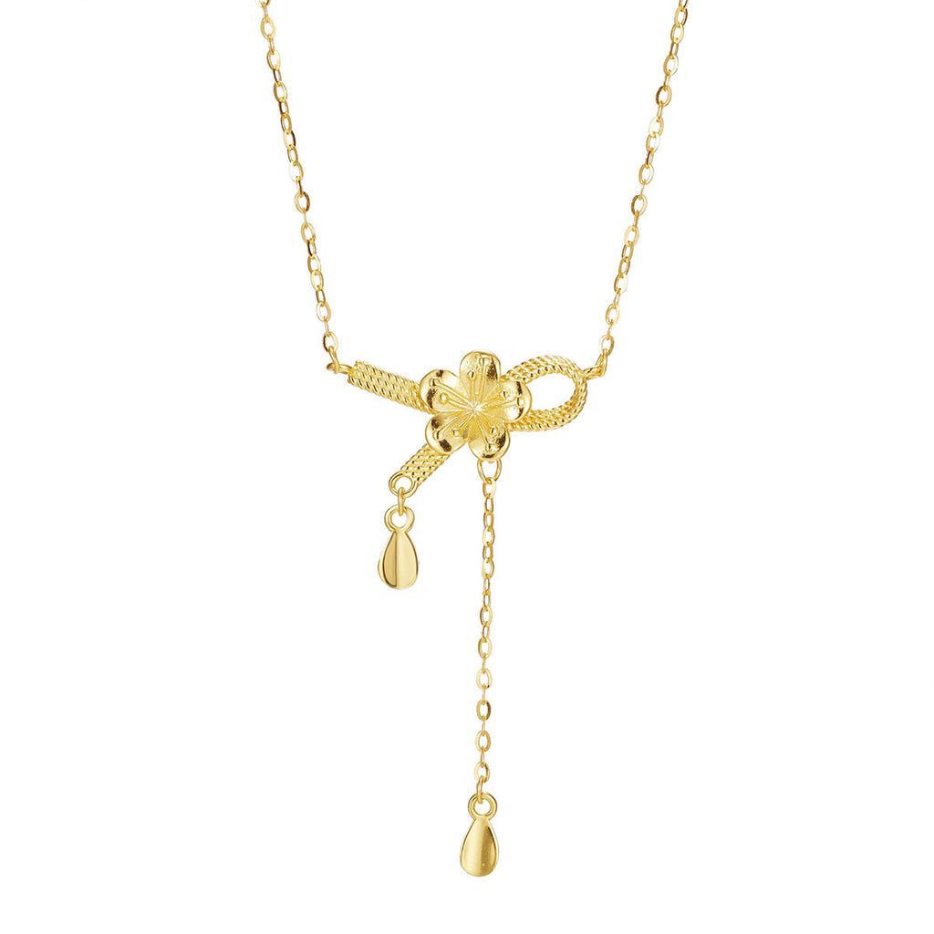 Damen elegante Halskette mit kunstvollem Blütenmotiv und feinen Zirkonia-Verzierungen Shop Nory