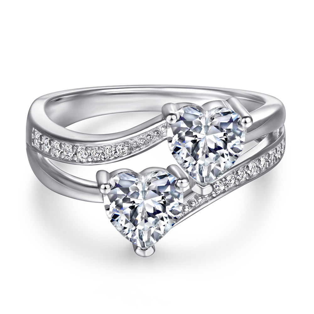 Damen Verlobungsring mit strahlendem Hauptstein und filigranem Kristallbesatz Shop Nory