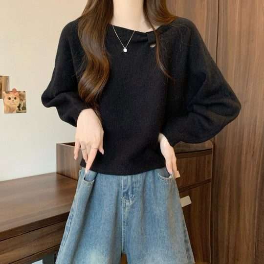 Damen Bequemer Pullover mit verspieltem Ausschnitt Shop Nory