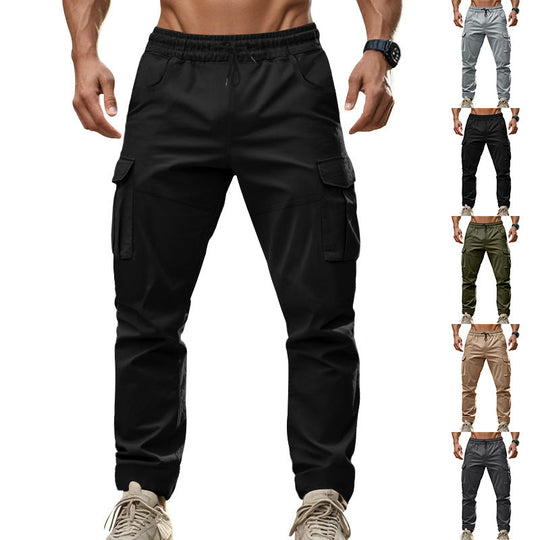 Herren Cargo-Hose mit funktionalen Seitentaschen und elastischem Bund