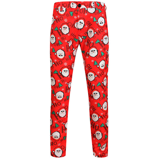 Herren Weihnachtliche Slim‑Fit Chinohose mit Allover-Santa‑Print und Stretchkomfort Shop Nory