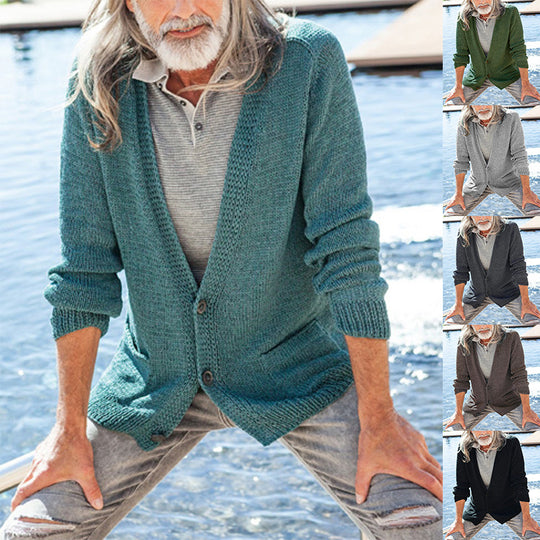 Herren Strickcardigan mit Kapuze und aufgesetzten Taschen Shop Nory