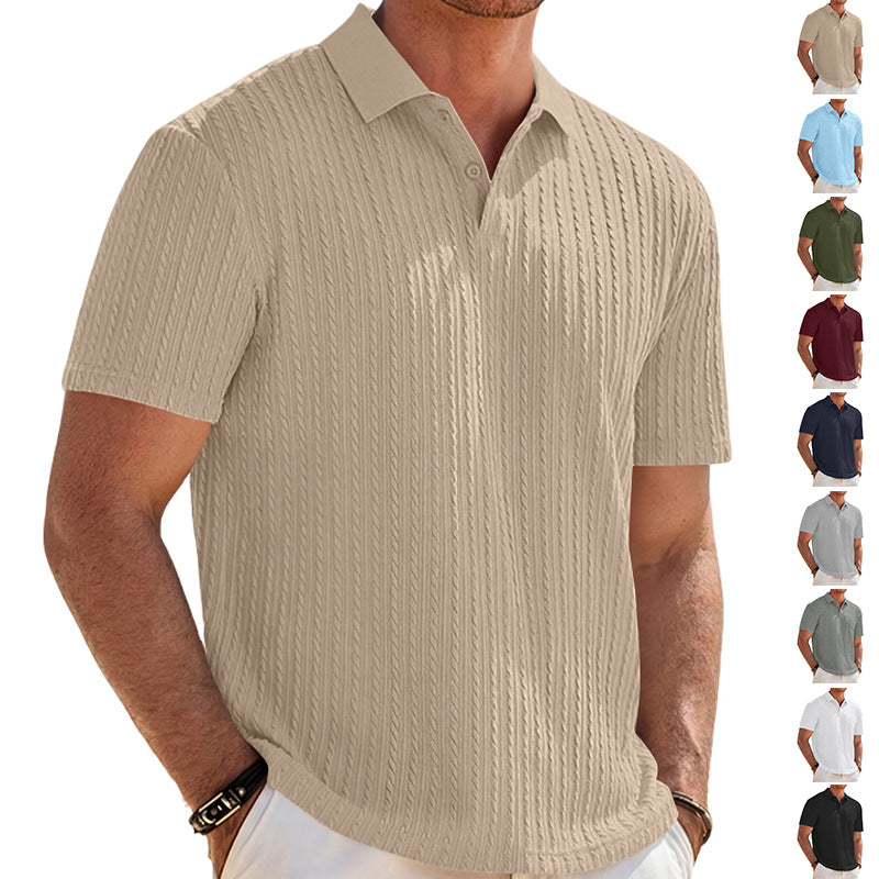 Herren Feinstrick-Polo mit strukturiertem Zopfmuster und weichem Baumwollmix Shop Nory