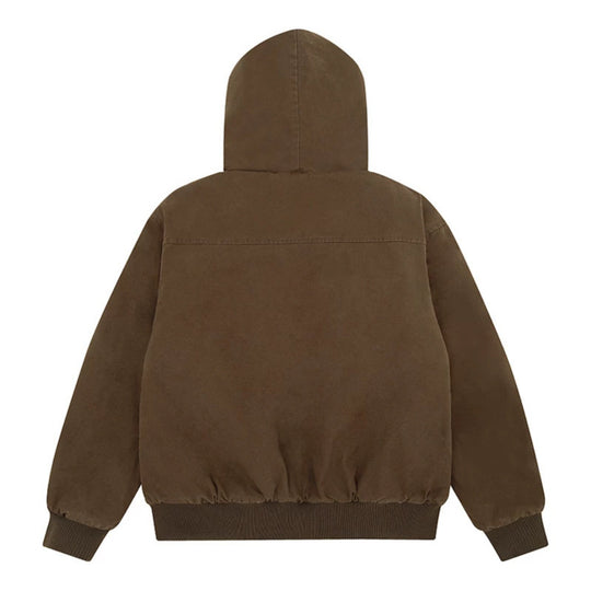 Damen wattierte Kapuzenjacke mit kunstfellfutter, Cargo‑Taschen und elastischen Bündchen Shop Nory