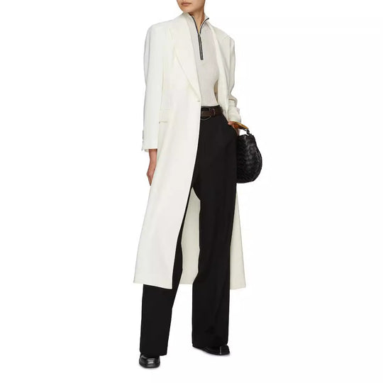 Damen Bodenlanger Schnittblazer-Mantel mit strukturierter Tailoring‑Silhouette Shop Nory