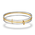 Damen eleganter Armreif mit polierten Silber- und Goldakzenten Shop Nory