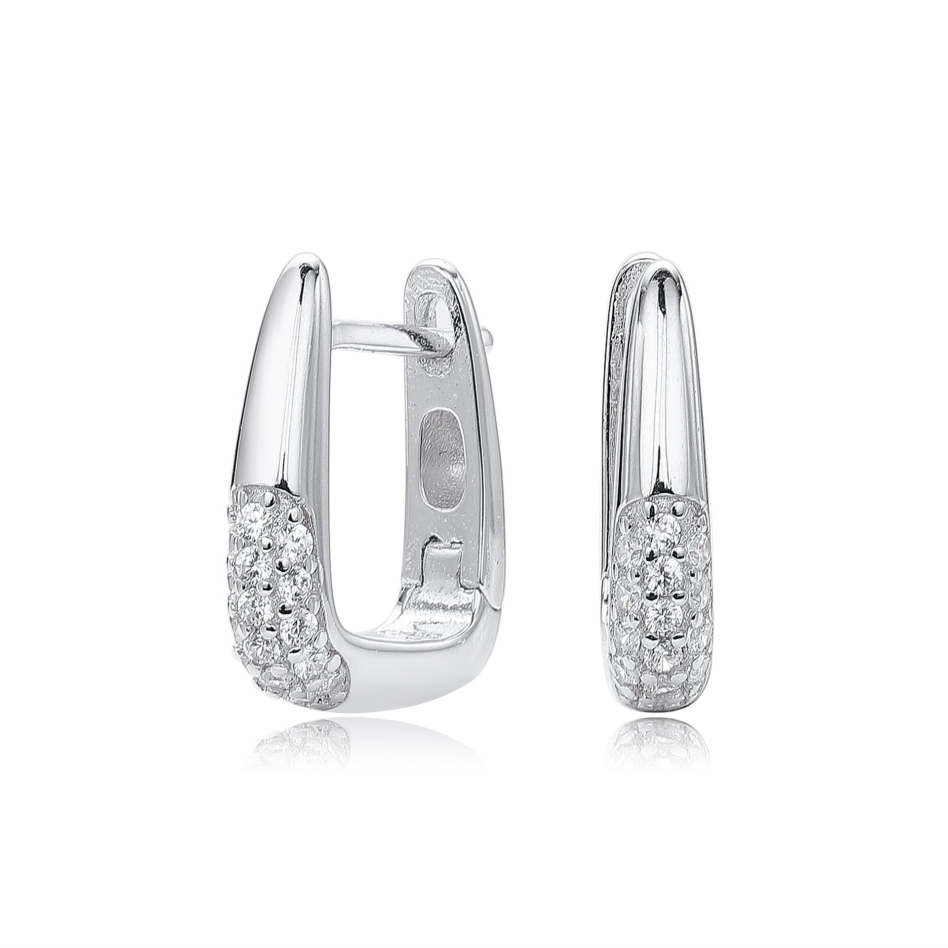 Damen Ohrhänger mit luxuriösem Zirkonbesatz aus hochwertigem 925 Sterling Silber Shop Nory