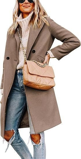 Damen Eleganter Wollmantel