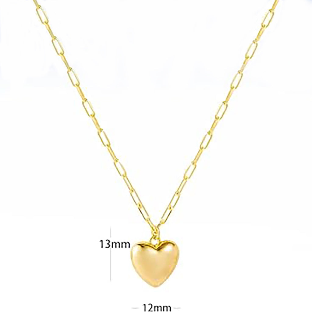 Damen Halskette mit glänzendem Herzanhänger und robuster Gliederkette Shop Nory
