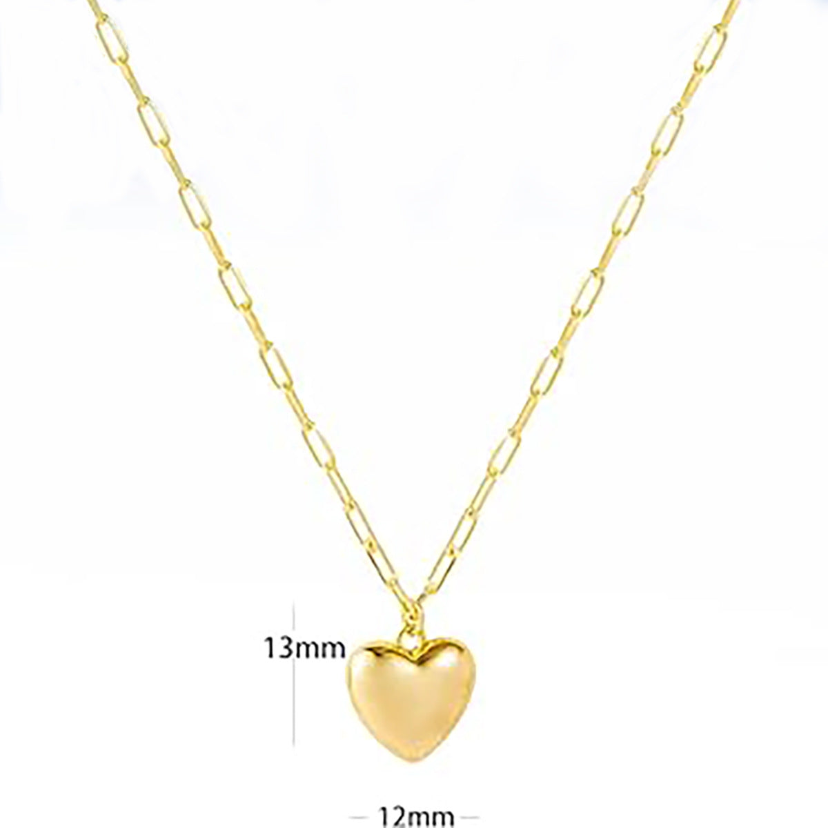 Damen Halskette mit glänzendem Herzanhänger und robuster Gliederkette Shop Nory
