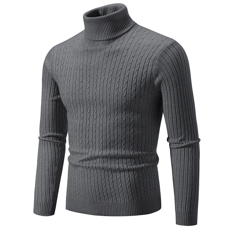 Herren Rollkragenpullover mit Zopfstrick und schlanker Passform Shop Nory