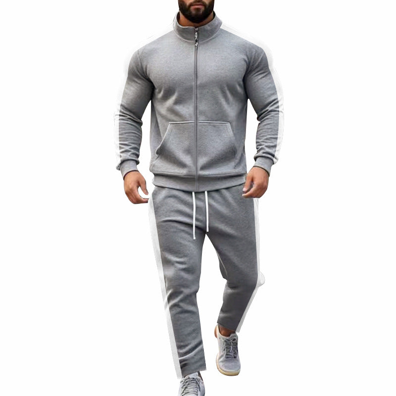 Herren nan zweiteiliges Jogginganzug-Set mit Stehkragen-Zipjacke und konisch zulaufender Jogginghose Shop Nory