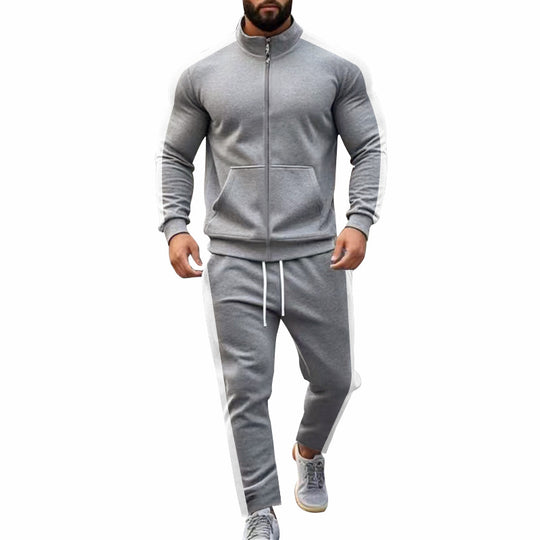 Herren nan zweiteiliges Jogginganzug-Set mit Stehkragen-Zipjacke und konisch zulaufender Jogginghose Shop Nory