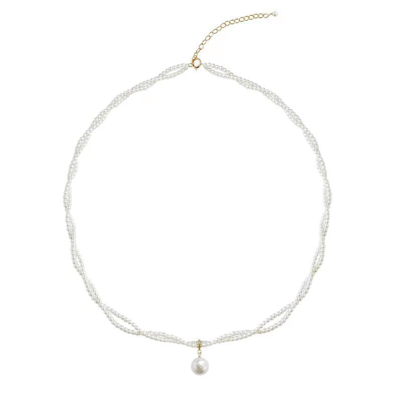 Damen Doppelstrang-Halskette mit eleganter Perle Shop Nory