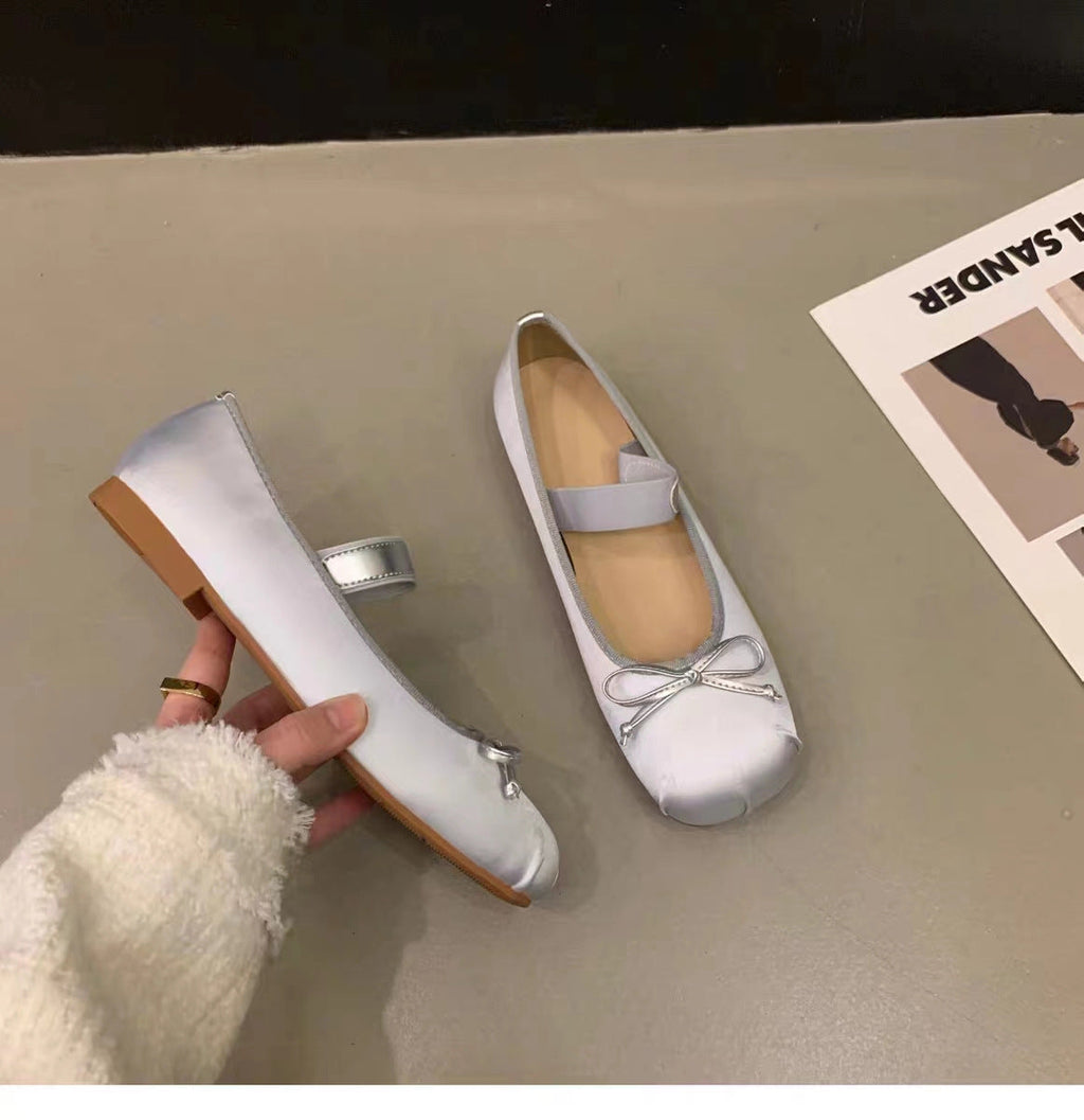 Damen Ballerinas mit anpassbarem Riemchen und eleganter Schleifenapplikation