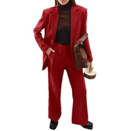 Damen nan Longblazer-Set mit kastiger Oversize-Silhouette, strukturierter Schulterpartie und hochtaillierter Palazzo-Hose Shop Nory