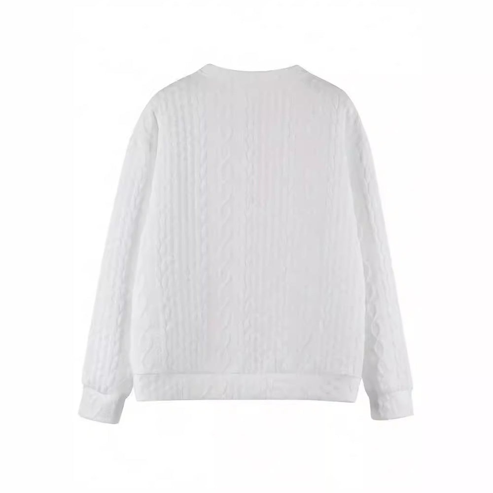 Damen Oversize Strick‑Sweatshirt mit Zopfmuster und geripptem Saum Shop Nory