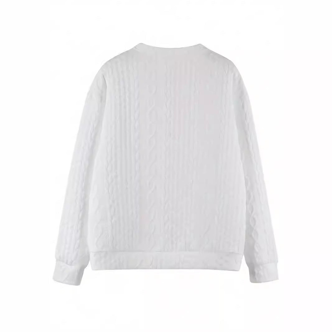 Damen Oversize Strick‑Sweatshirt mit Zopfmuster und geripptem Saum Shop Nory
