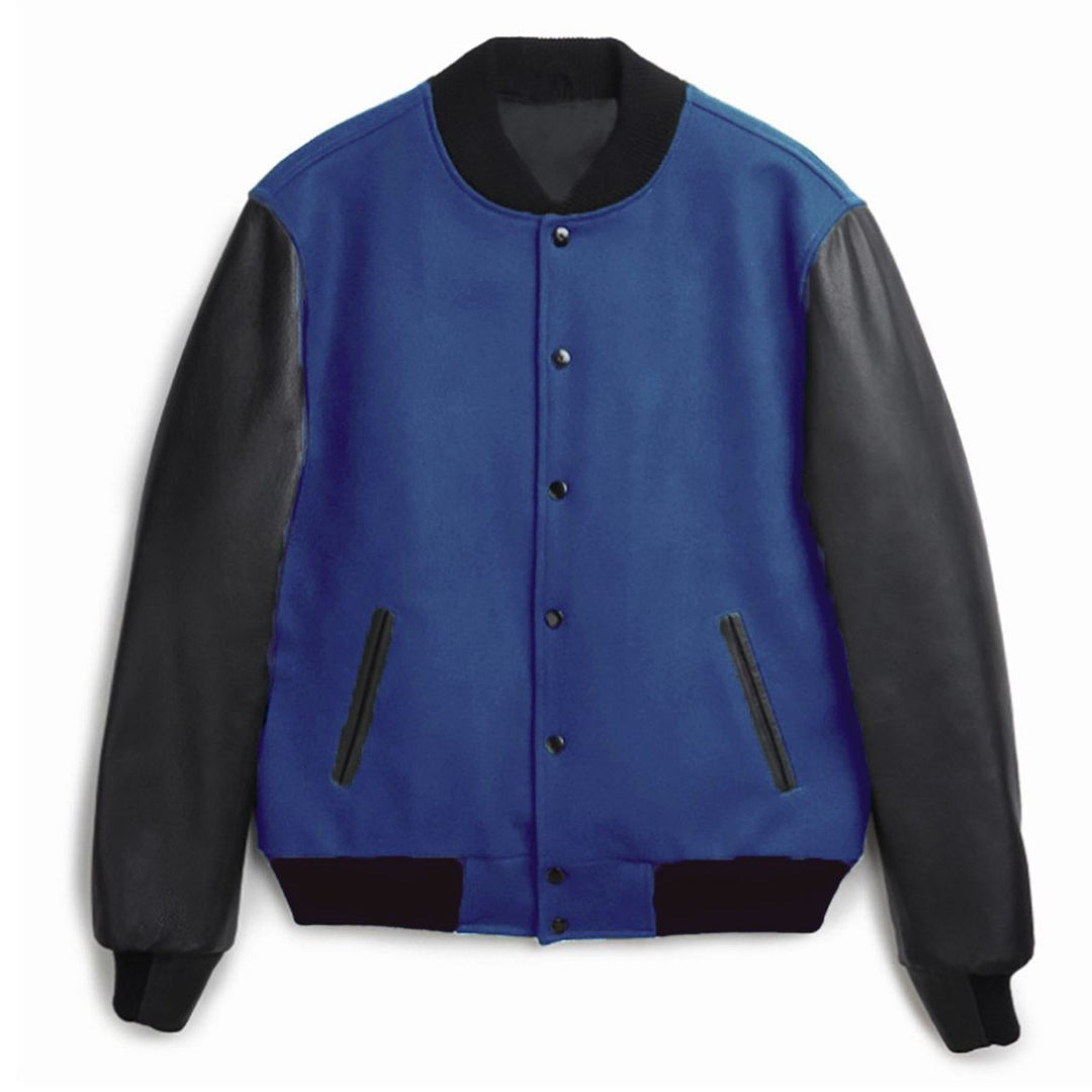 Herren Varsity‑Bomberjacke im College‑Stil mit Wollkörper und Lederärmeln Shop Nory