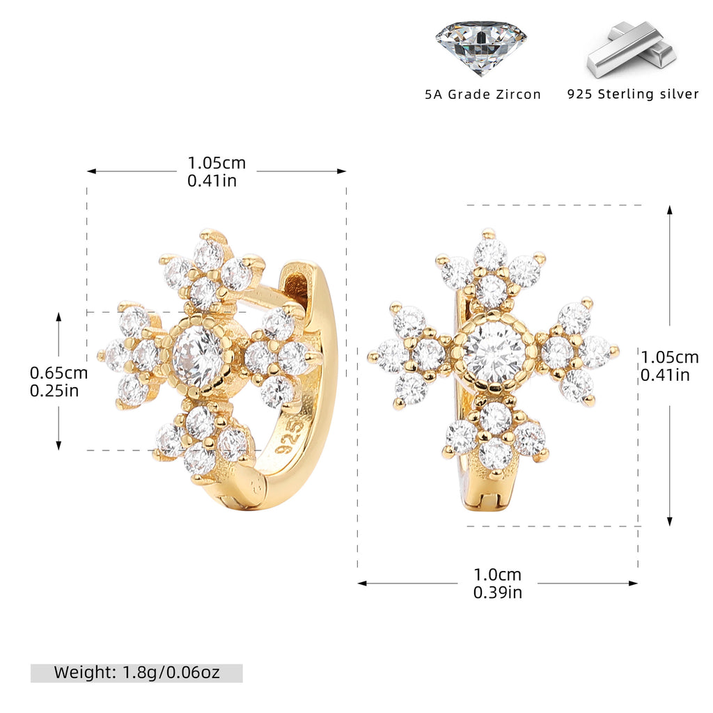 Damen Ohrhänger mit funkelndem Zirkon und goldfarbener 925 Sterlingsilber-Fassung Shop Nory