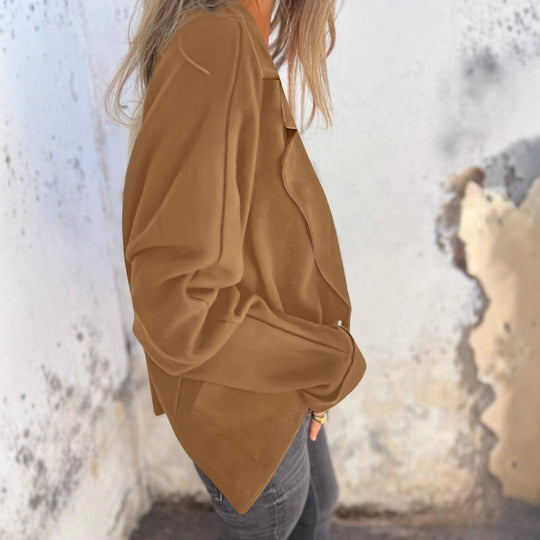 Damen Offene Cape-Cardigan aus Feinstrick mit asymmetrischem Saum und Eingrifftasche Shop Nory
