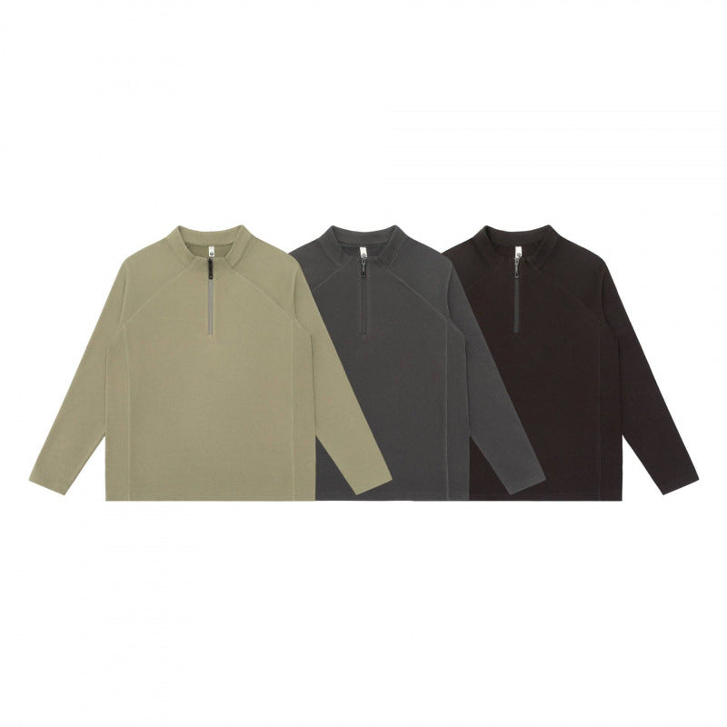 Unisex Leichtes Oversize-Halbzip-Sweatshirt mit Raglanärmeln und Stehkragen Shop Nory