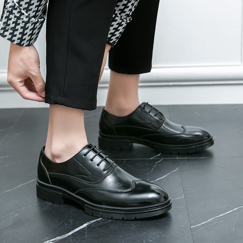Herren eleganter Derby-Lederschnürer mit profilierter Gummisohle Shop Nory