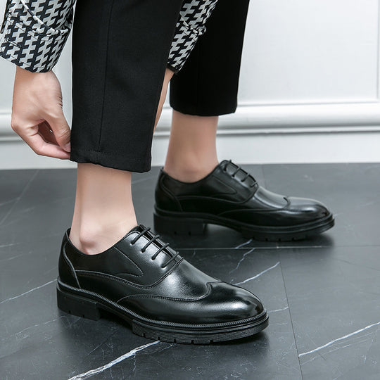 Herren eleganter Derby-Lederschnürer mit profilierter Gummisohle Shop Nory