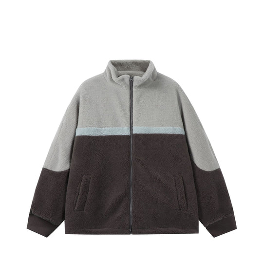Unisex Oversize Sherpa-Fleecejacke mit Stehkragen und Frontzip Shop Nory