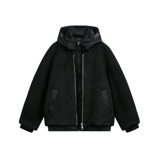 Damen Oversize Wollmix Bomberjacke mit gesteppter Kapuze Shop Nory