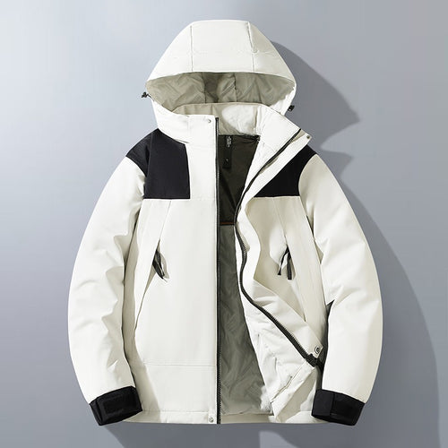 Herren Wasserabweisender Winterparka mit Kapuze, Thermoisolierung und kontrastierenden Schulterpaneelen Shop Nory