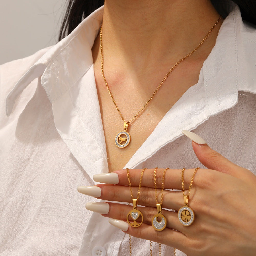 Damen Halskette mit filigranem Glücksdesign Shop Nory