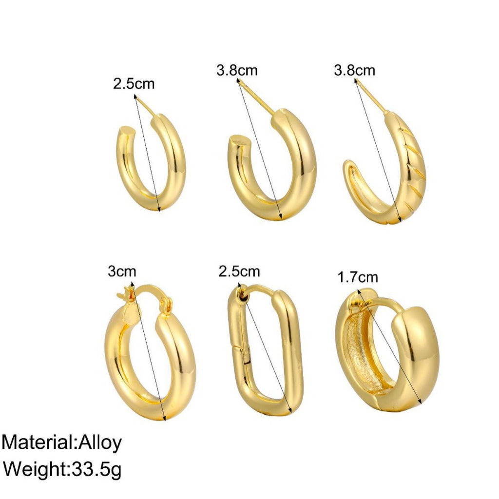 Damen Ohrringe-Set mit vielseitigen Formen und eleganter Goldverzierung Shop Nory