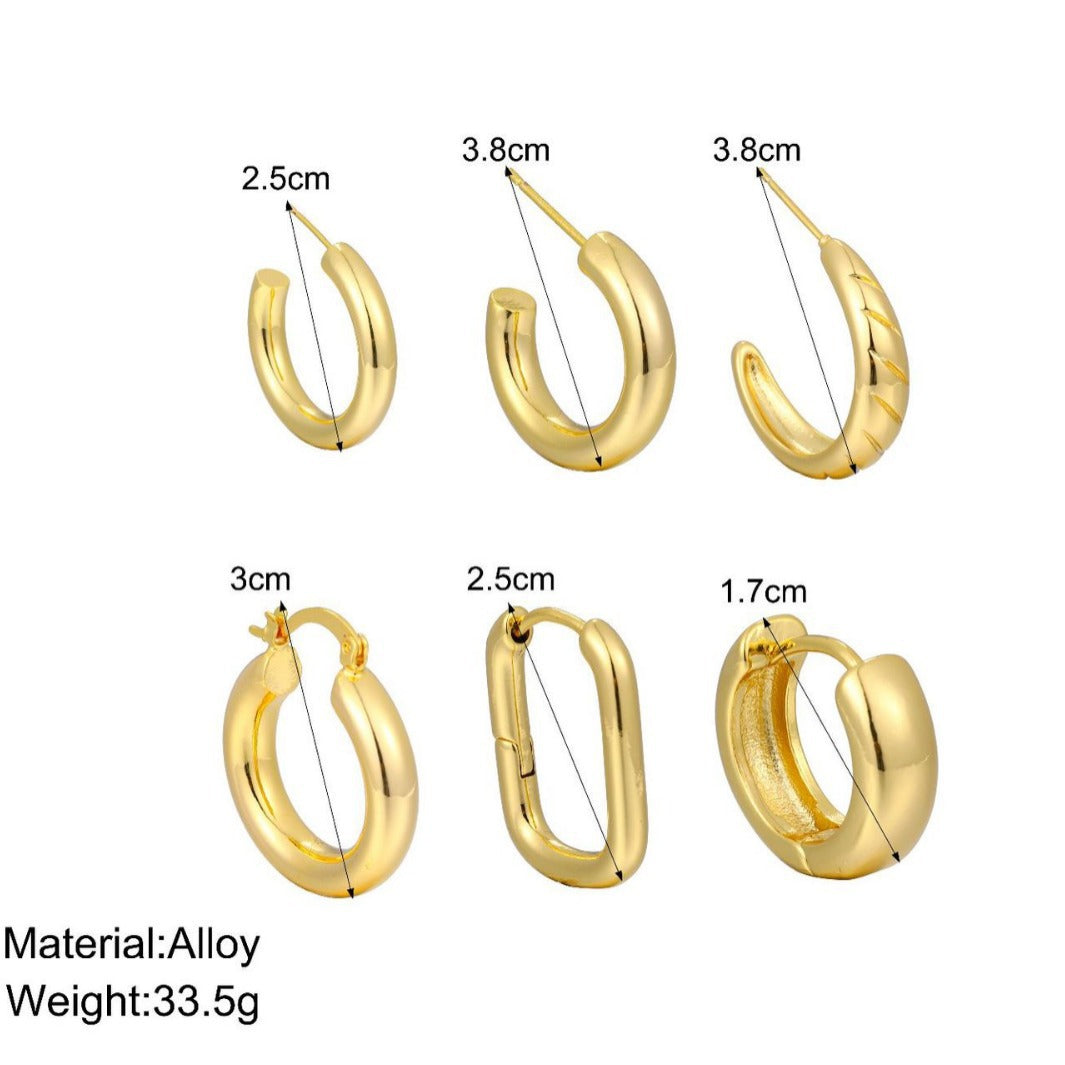 Damen Ohrringe-Set mit vielseitigen Formen und eleganter Goldverzierung Shop Nory