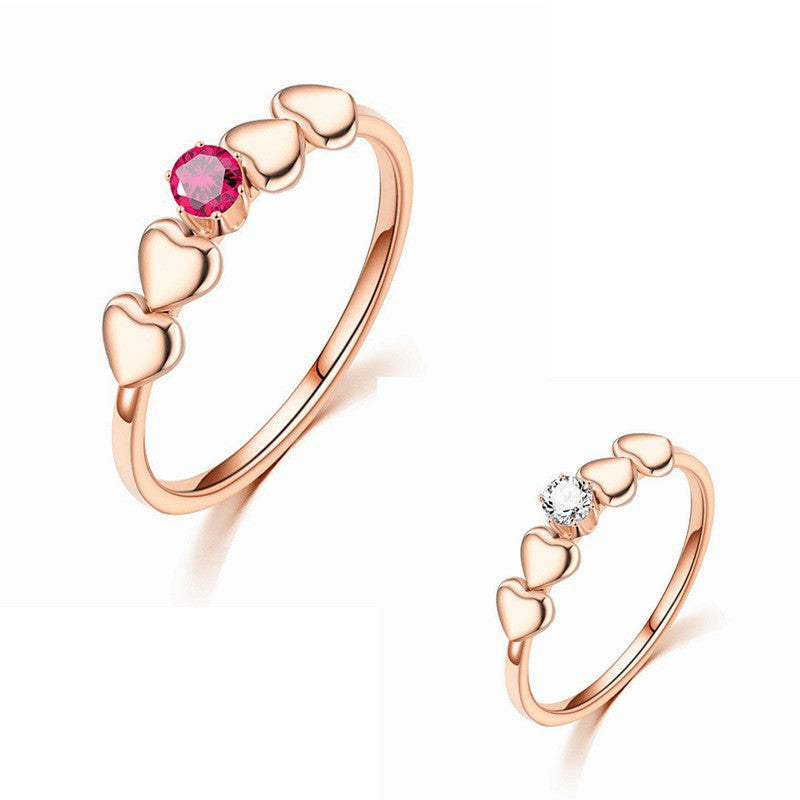 Damen Ring mit herzförmigen Akzenten und funkelndem Zirkonia Shop Nory