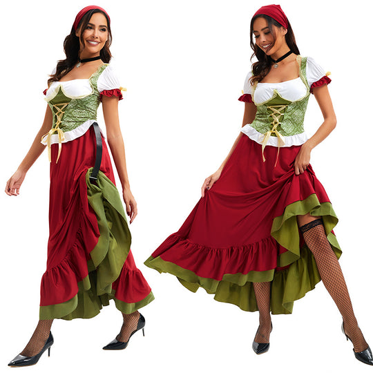 Damen nan traditionelles Dirndl Trachtenkleid Ensemble mit verstellbarem Corsagenmieder und langem Stufenrock Shop Nory