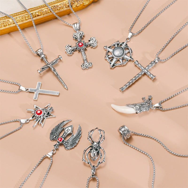 Damen Anhänger mit Drachenmotiv und rotem Kristall Shop Nory
