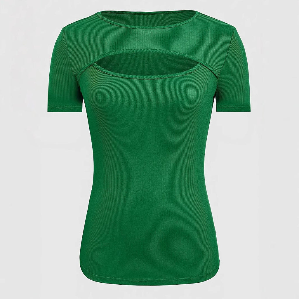 Damen kurzärmliges Oberteil mit trendischem Cut-Out-Design