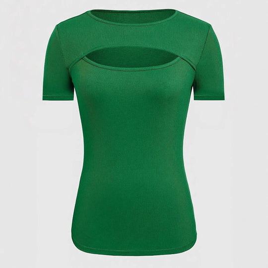 Damen kurzärmliges Oberteil mit trendischem Cut-Out-Design