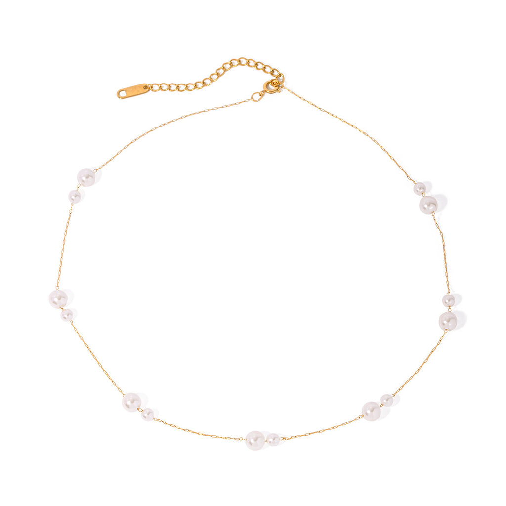Damen Armband mit eleganten Perlen und filigraner Kettenverarbeitung Shop Nory