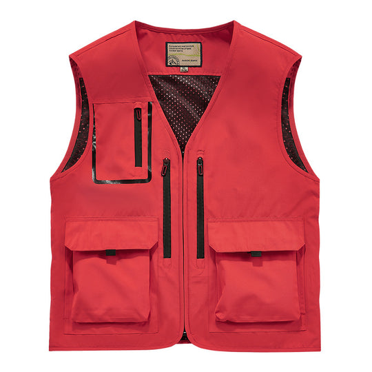 Herren Multifunktionale Outdoor-Utilityweste mit Mesh-Innenfutter und Mehrfach-Taschen Shop Nory