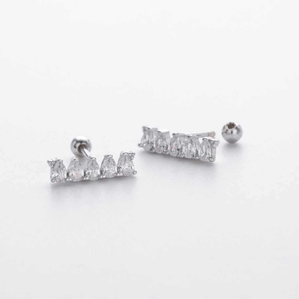 Damen Ohrstecker mit glitzernden Zirkonsteinen aus hochwertigem 925 Sterling Silber Shop Nory
